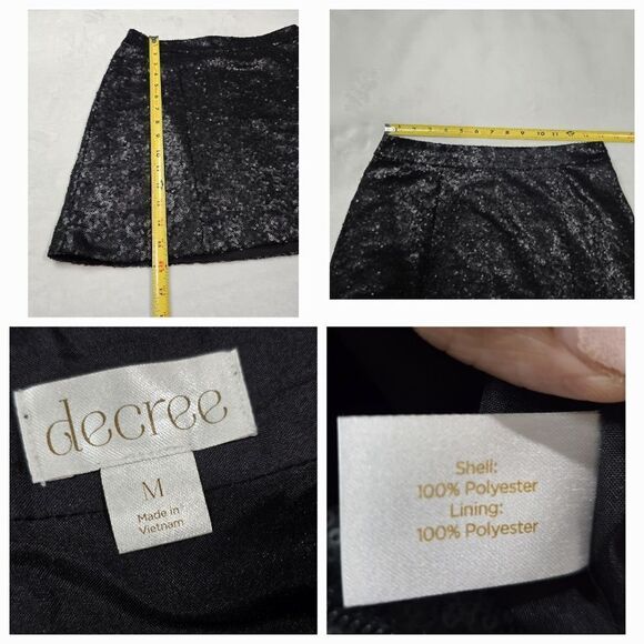 "Decree" mini skirt, sequins party skirt, size M. - Picture 11 of 13